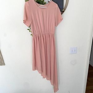 the wallflower pink asymmetrical dress small